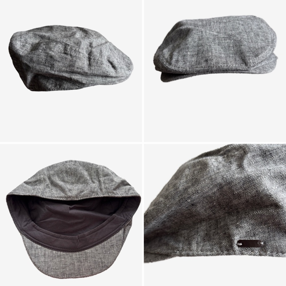 Gray Cotton Linen Newsboy Cabbie Irish Ivy Gatsby Golf Driver Cap